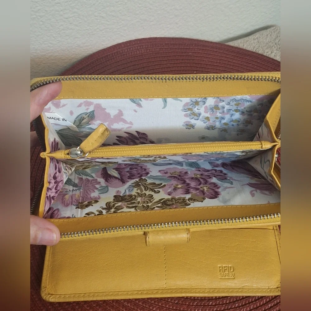 Yellow  And Floral Women's Wallet